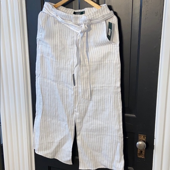 Ralph Lauren A Line Pinstripe Linen Skirt NWT - Picture 2 of 5